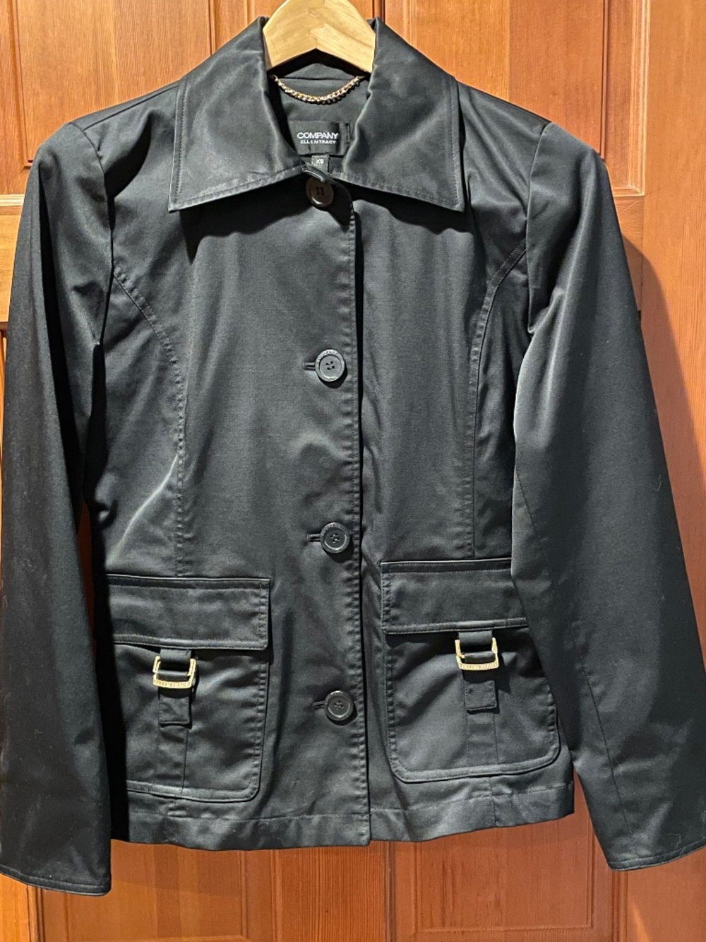 Women’s Ellen Tracy Black Extra-Small Trench-coat